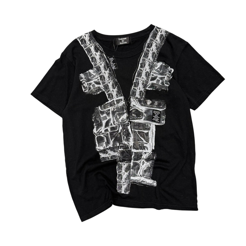 CABANE DE ZUCCA TROMPE L'OEIL ZIPPER SHIRT.