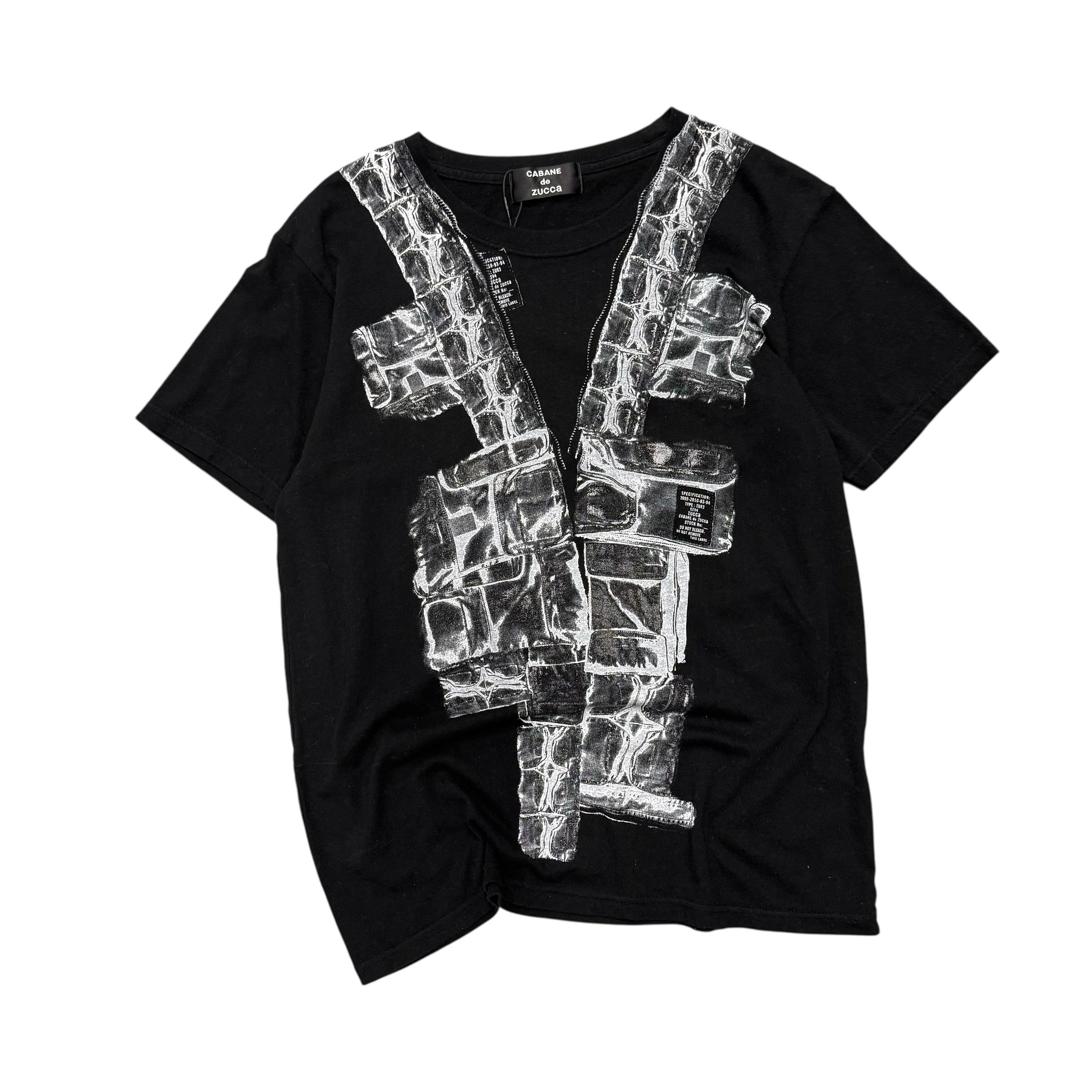 CABANE DE ZUCCA TROMPE L'OEIL ZIPPER SHIRT.