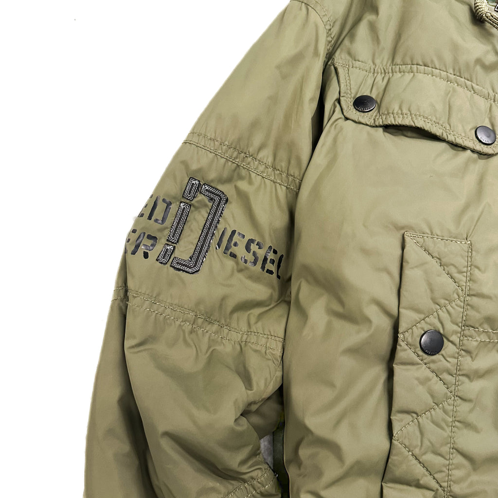 GREEN DIESEL NYLON MILITARY JACKET.