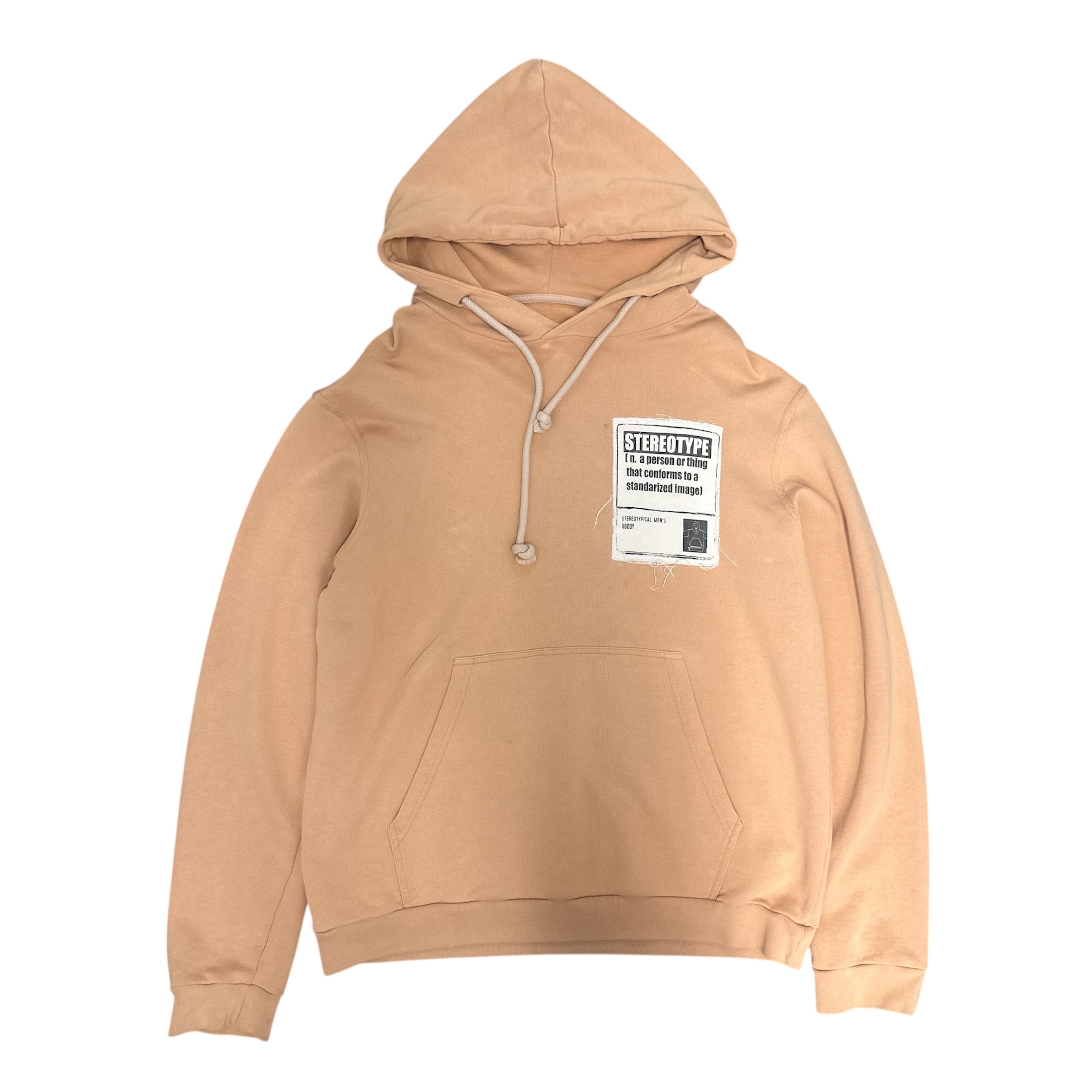 SALMON PINK MARGIELA STEREOTYPE HOODIE.