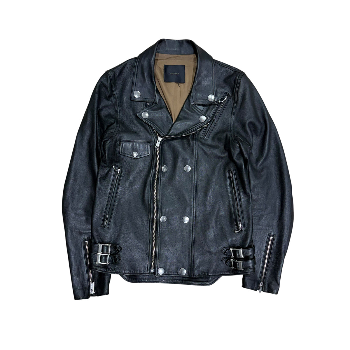 UNDERCOVER SS19 LEATHER SNAP JACKET.