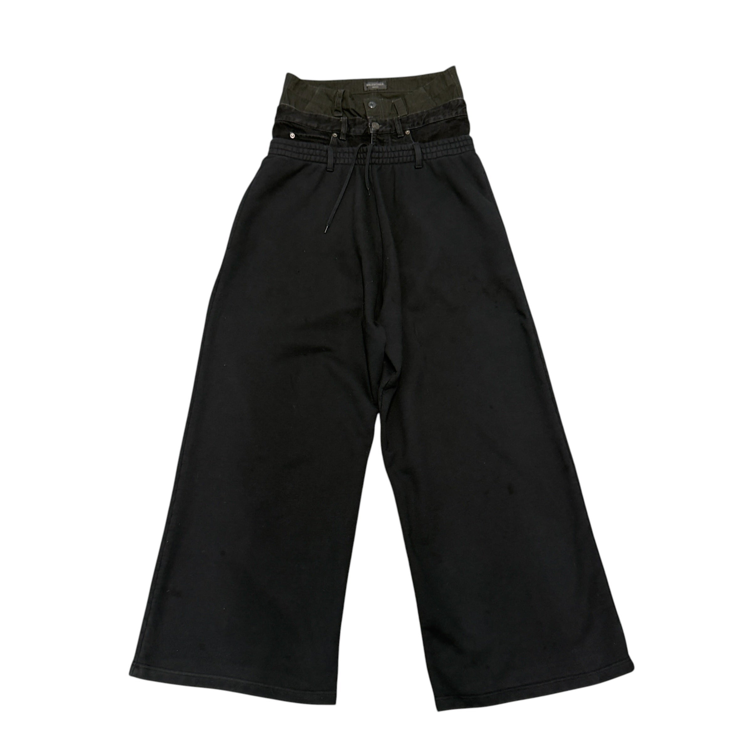 BALENCIAGA TRIPLE WAISTED SWEATPANTS.