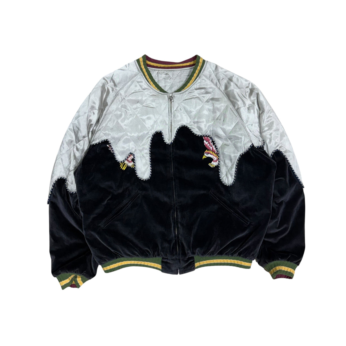 KAPITAL SULFUR-DYED VELVET SOUVENIR JACKET.
