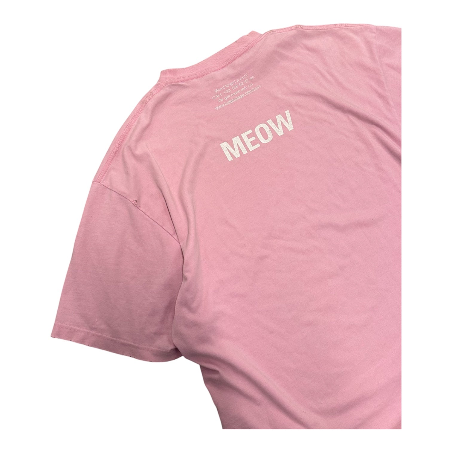 BALENCIAGA I LOVE CATS PINK SHIRT.