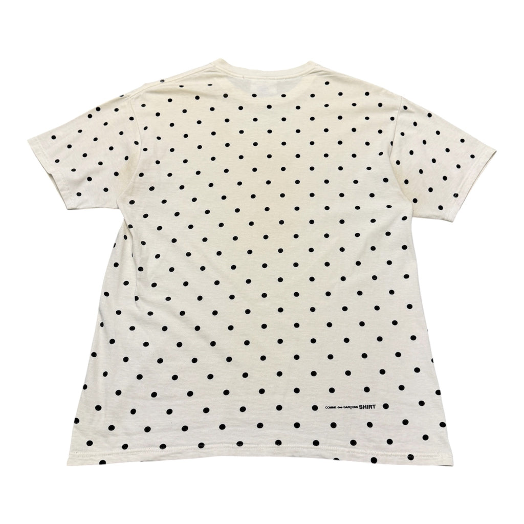 SUPREME X CDG WHITE POLKA DOT SHIRT.