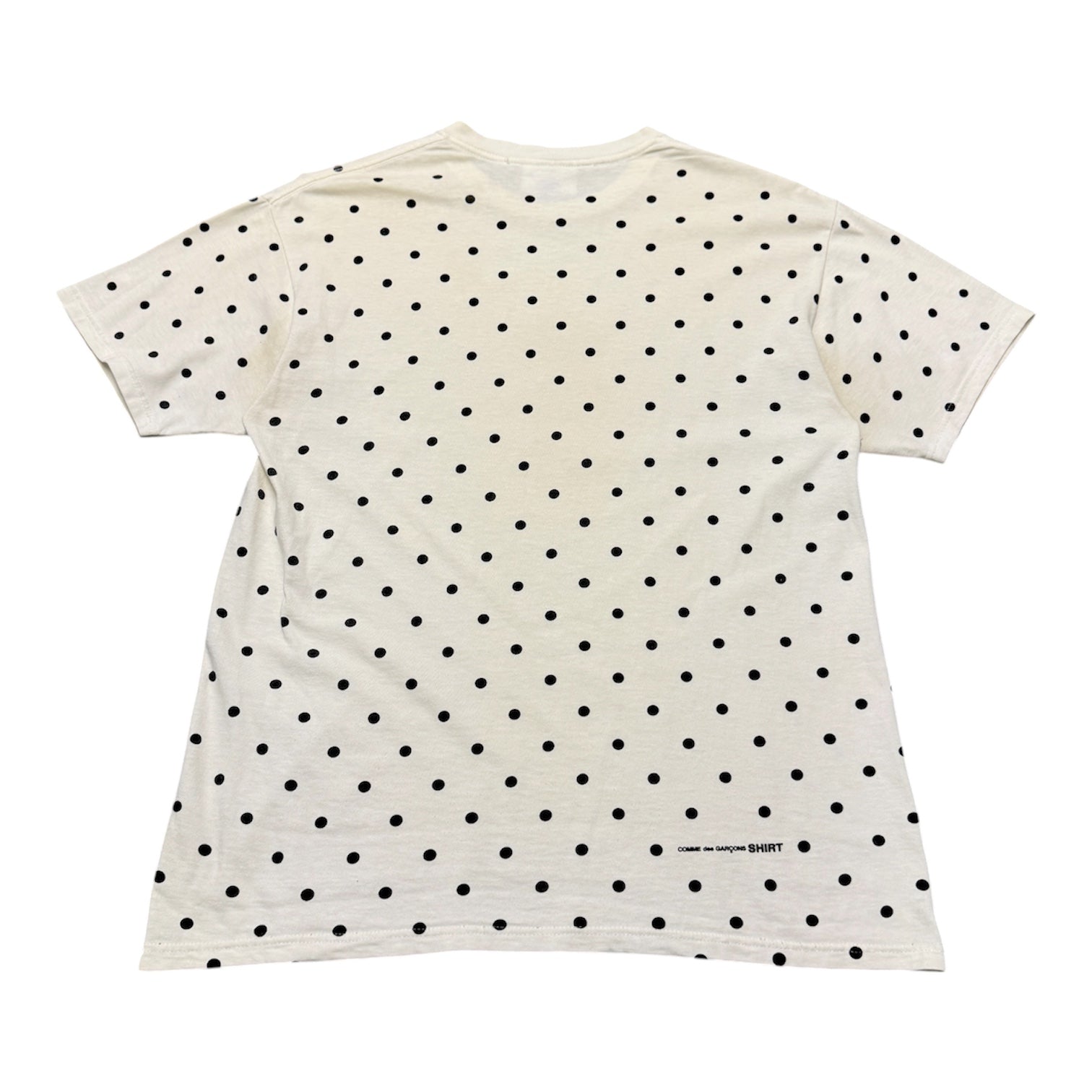 SUPREME X CDG WHITE POLKA DOT SHIRT.