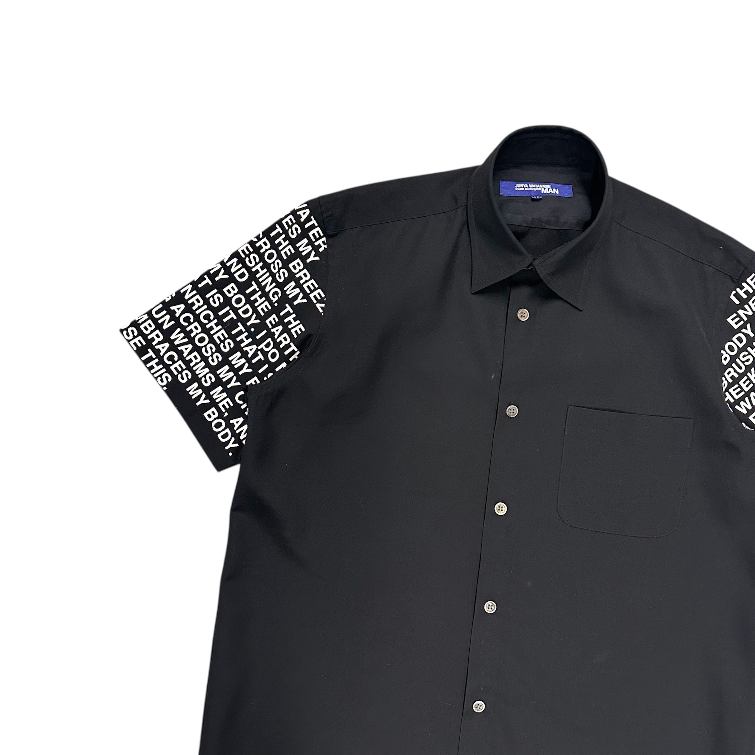 JUNYA WATANABE AD2001 POEM BUTTON UP SHIRT.