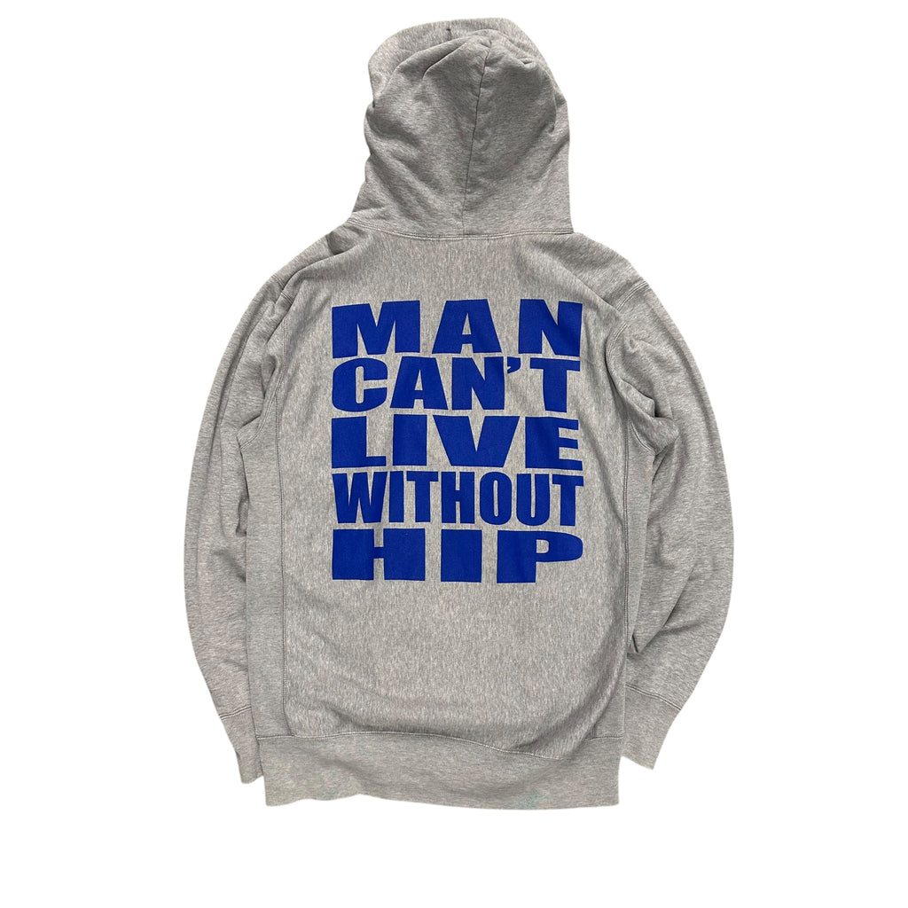 JUNYA WATANABE “MAN CAN’T LIVE WITHOUT HIP” GRAY HOODIE.
