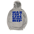 JUNYA WATANABE “MAN CAN’T LIVE WITHOUT HIP” GRAY HOODIE.