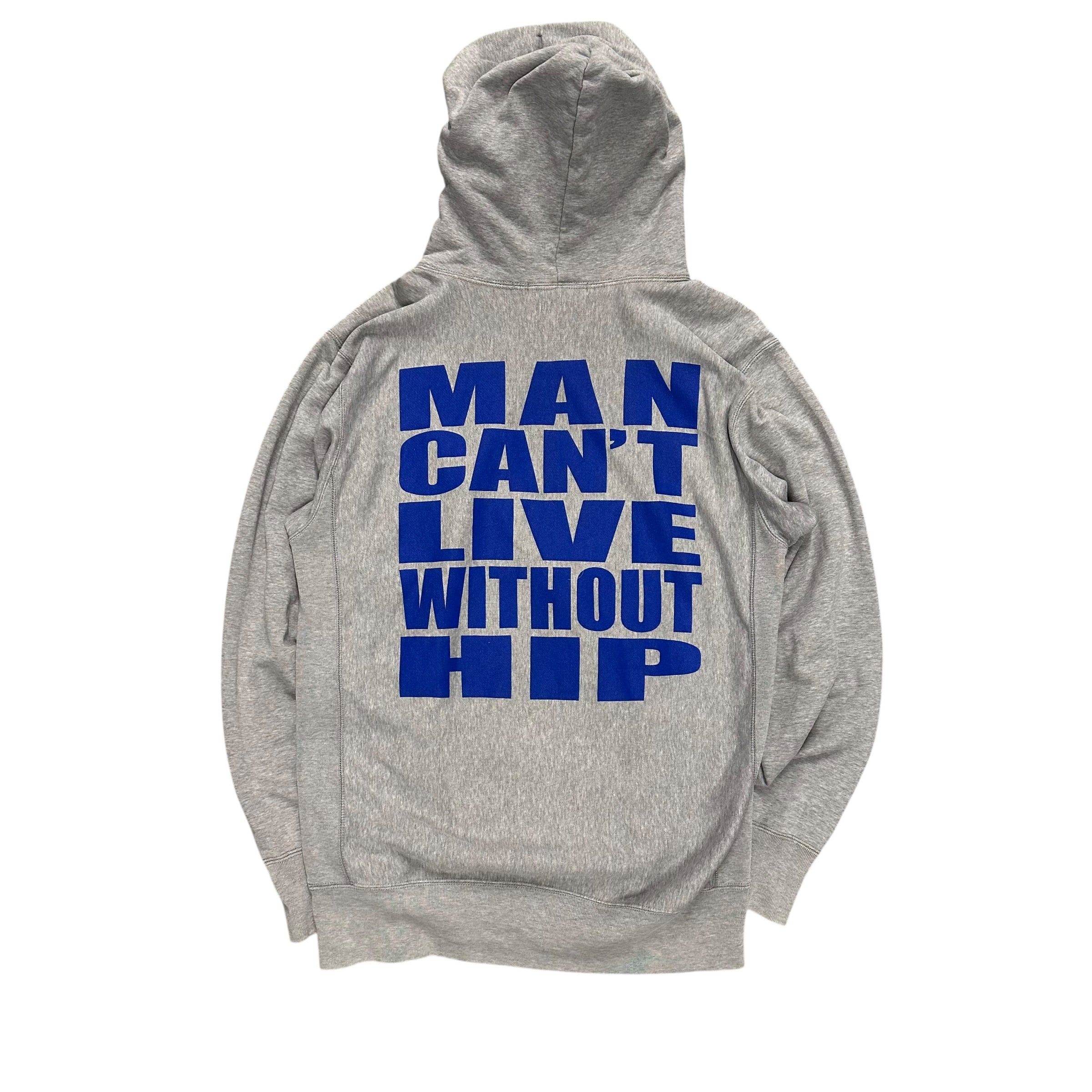 JUNYA WATANABE “MAN CAN’T LIVE WITHOUT HIP” GRAY HOODIE.