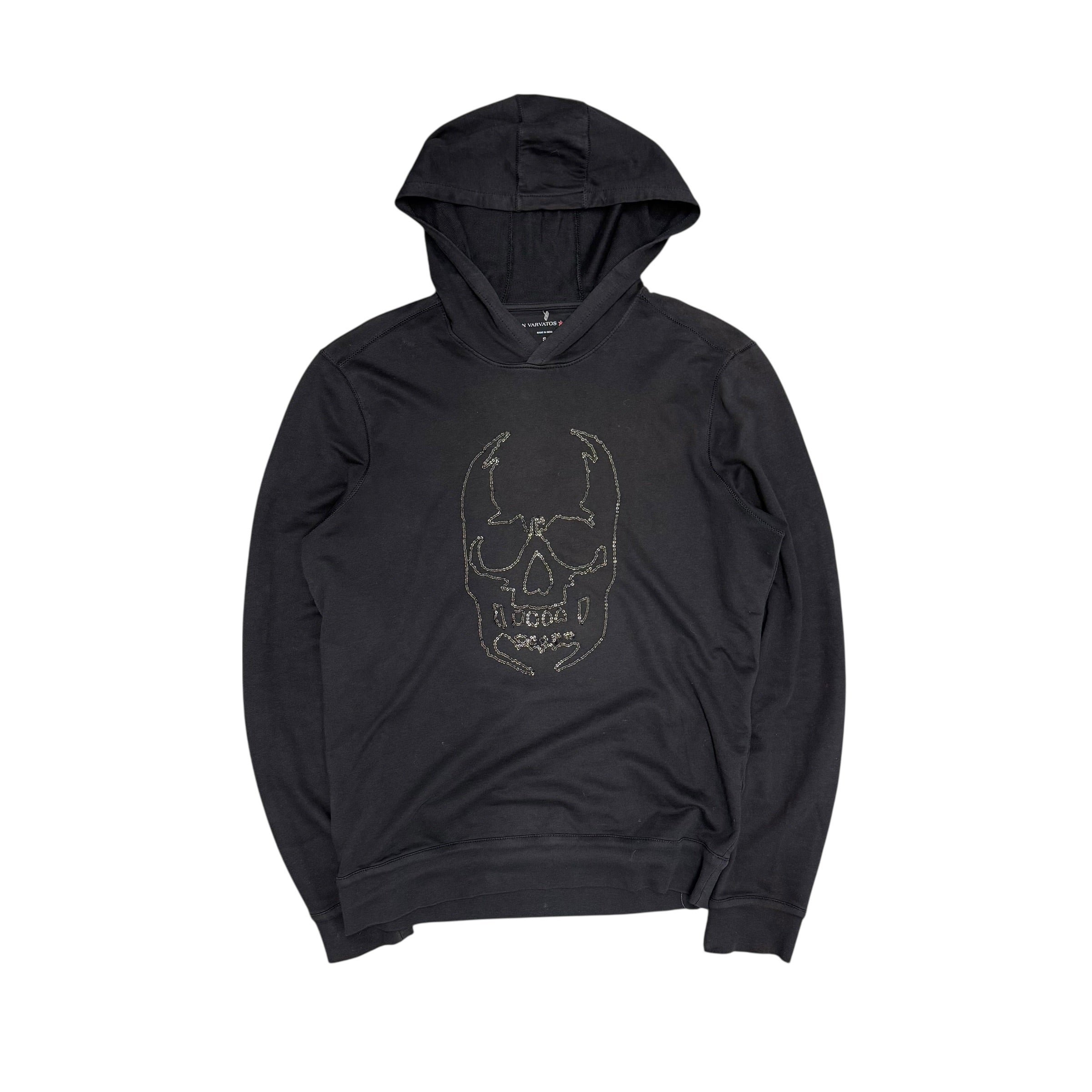 JOHN VARVATOS RHINESTONE SKULL HOODIE.