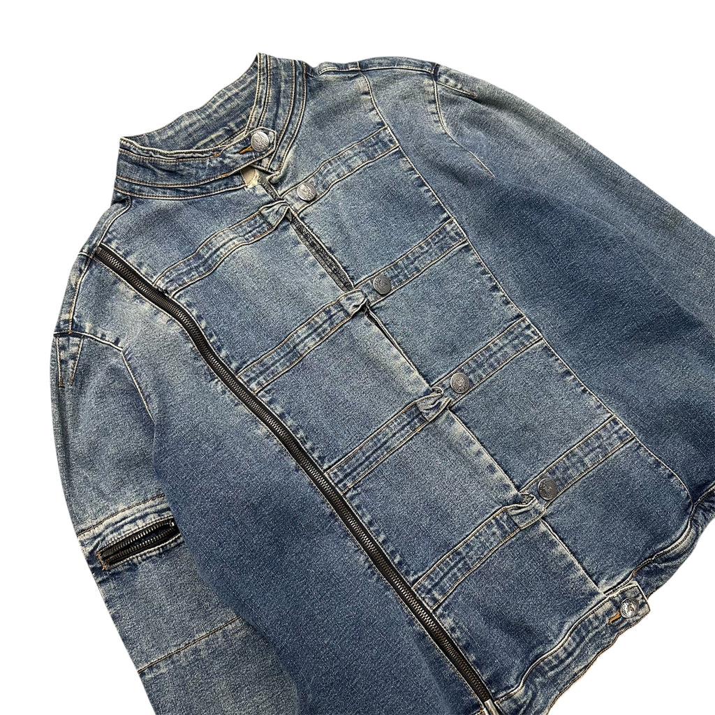 VINTAGE CREST JEANS DENIM ZIPPER JACKET.