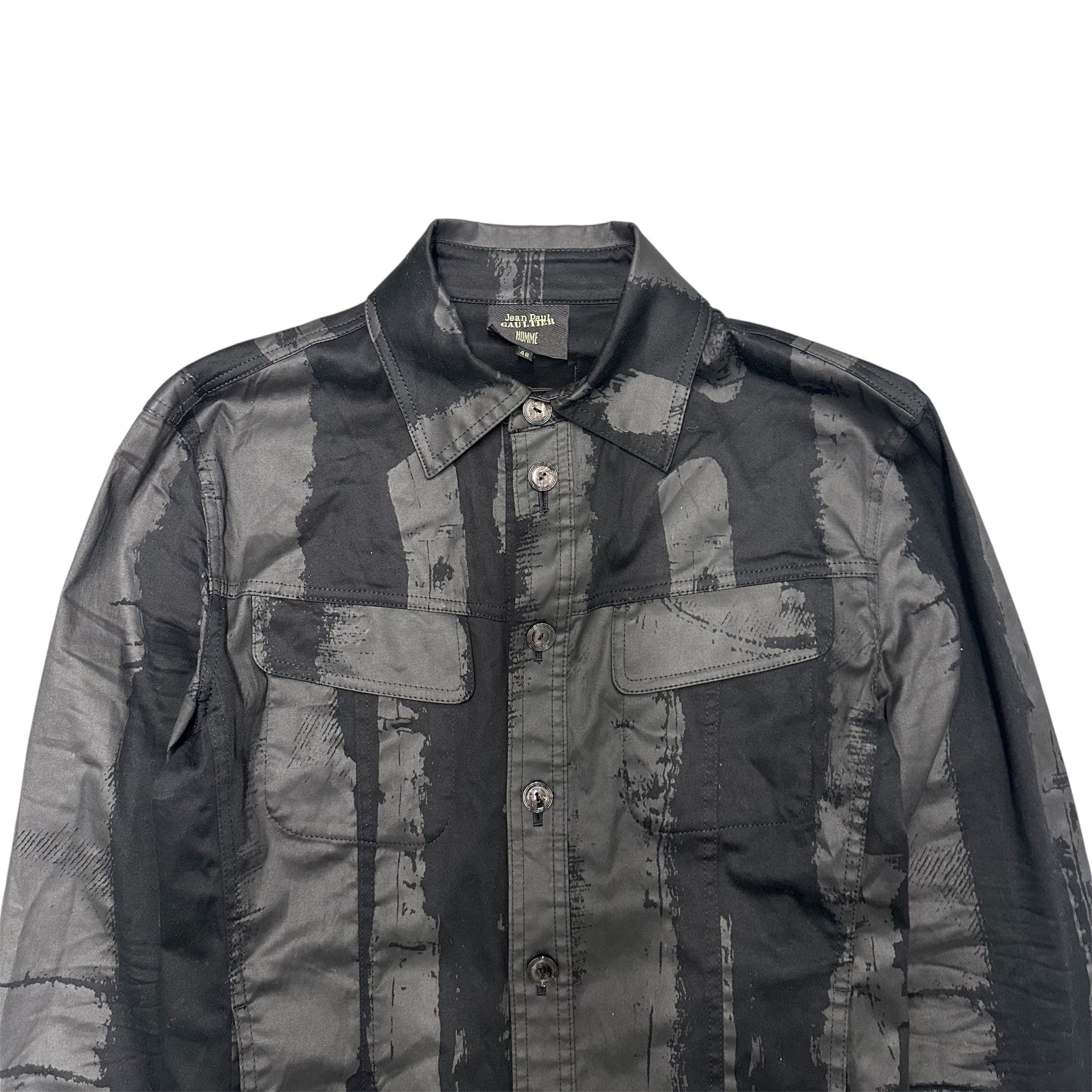 JEAN PAUL GAULTIER ABSTRACT BUTTON UP SHIRT.