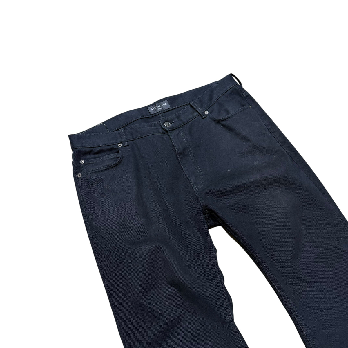 BALENCIAGA BLACK FLARED DENIMS.