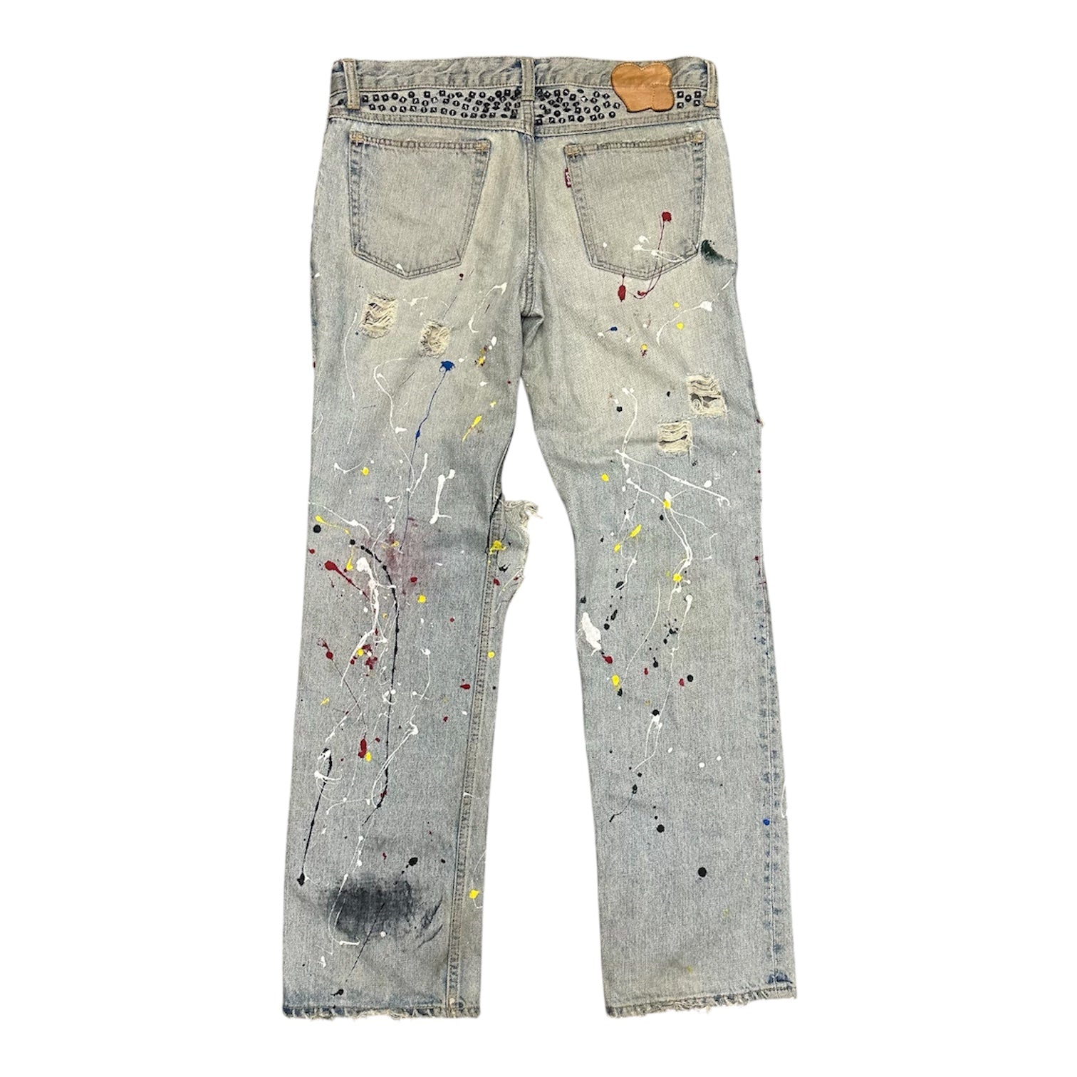 NUMBER (N)INE SPRING/SUMMER 06 "WELCOME TO THE SHADOW" STUDDED PAINTER DENIM.