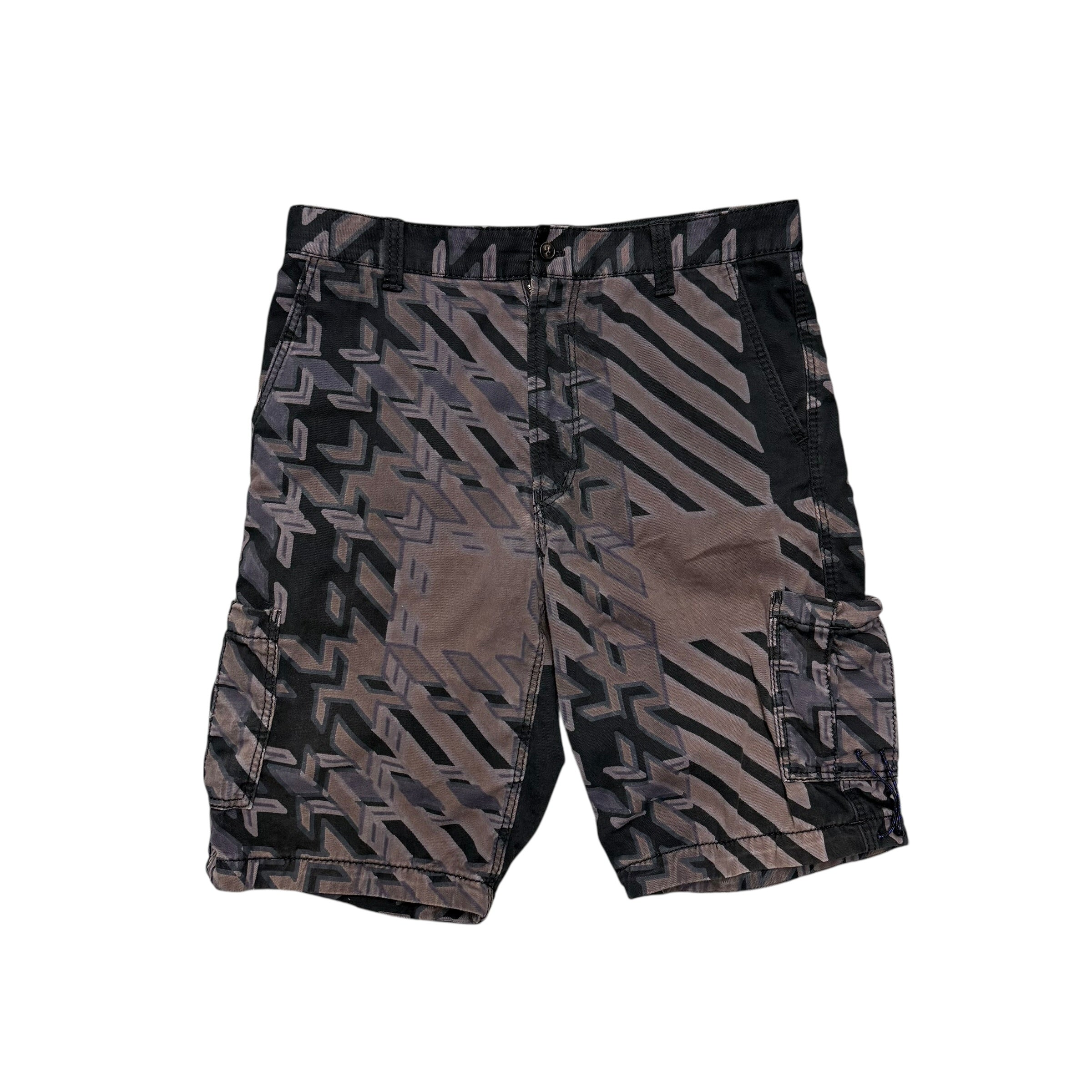 ISSEY MIYAKE BROWN FADED SHORTS.