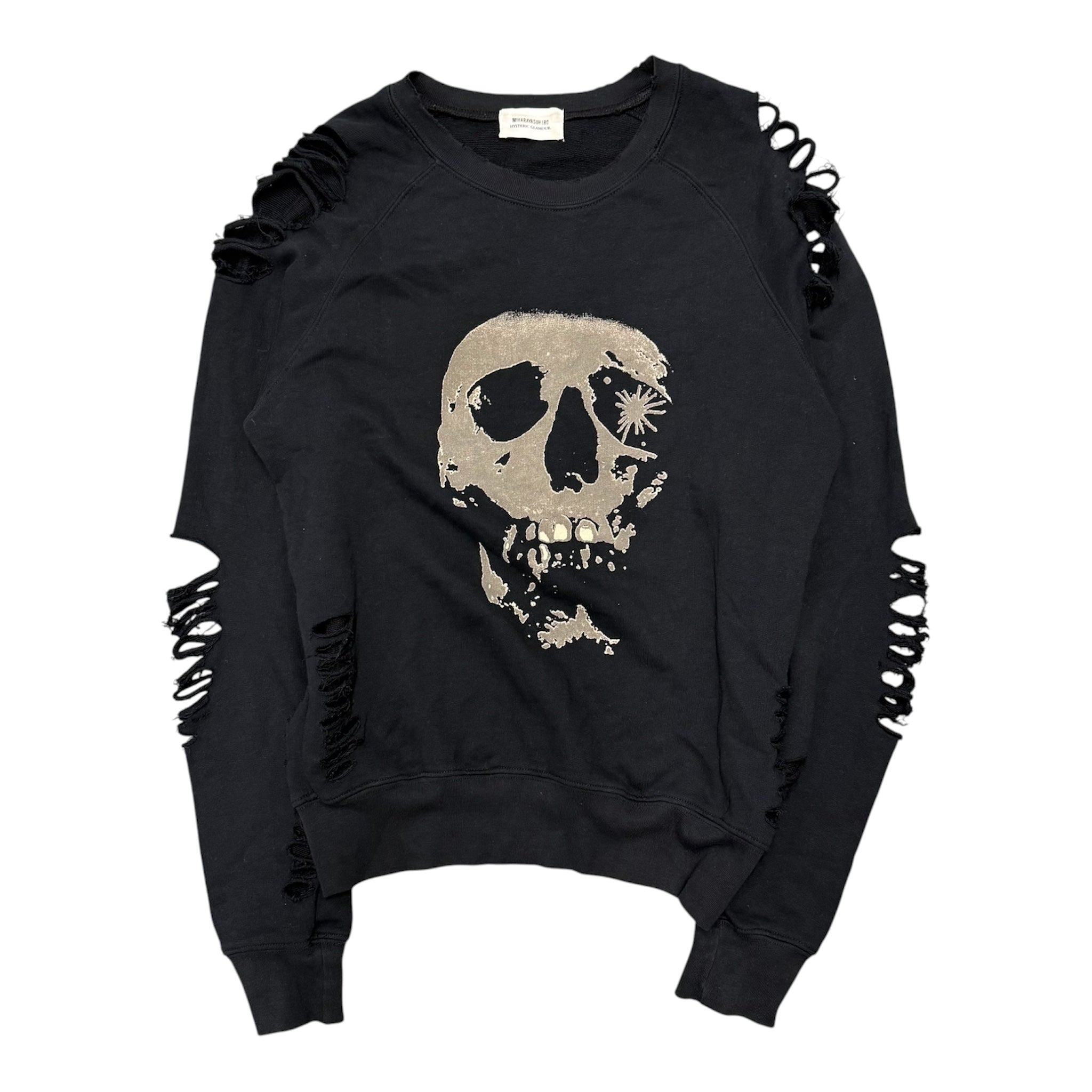 HYSTERIC GLAMOUR X MAISON MIHARA YASUHIRO DISTRESSED CREWNECK.