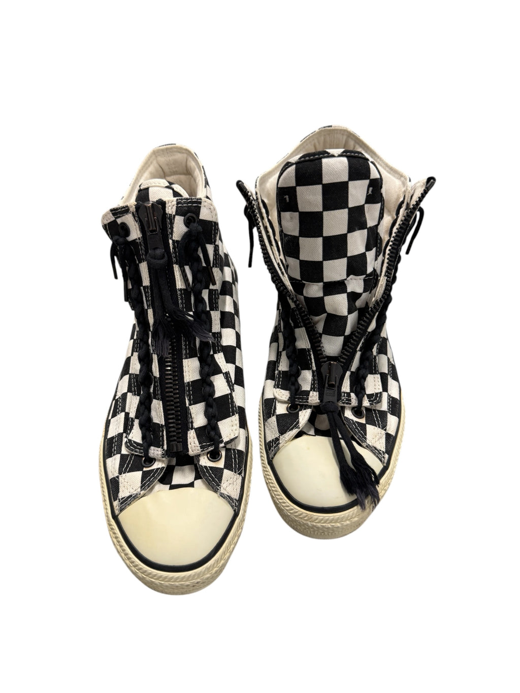 NUMBER (N)INE AW 2007 CHECKERED SNEAKERS.