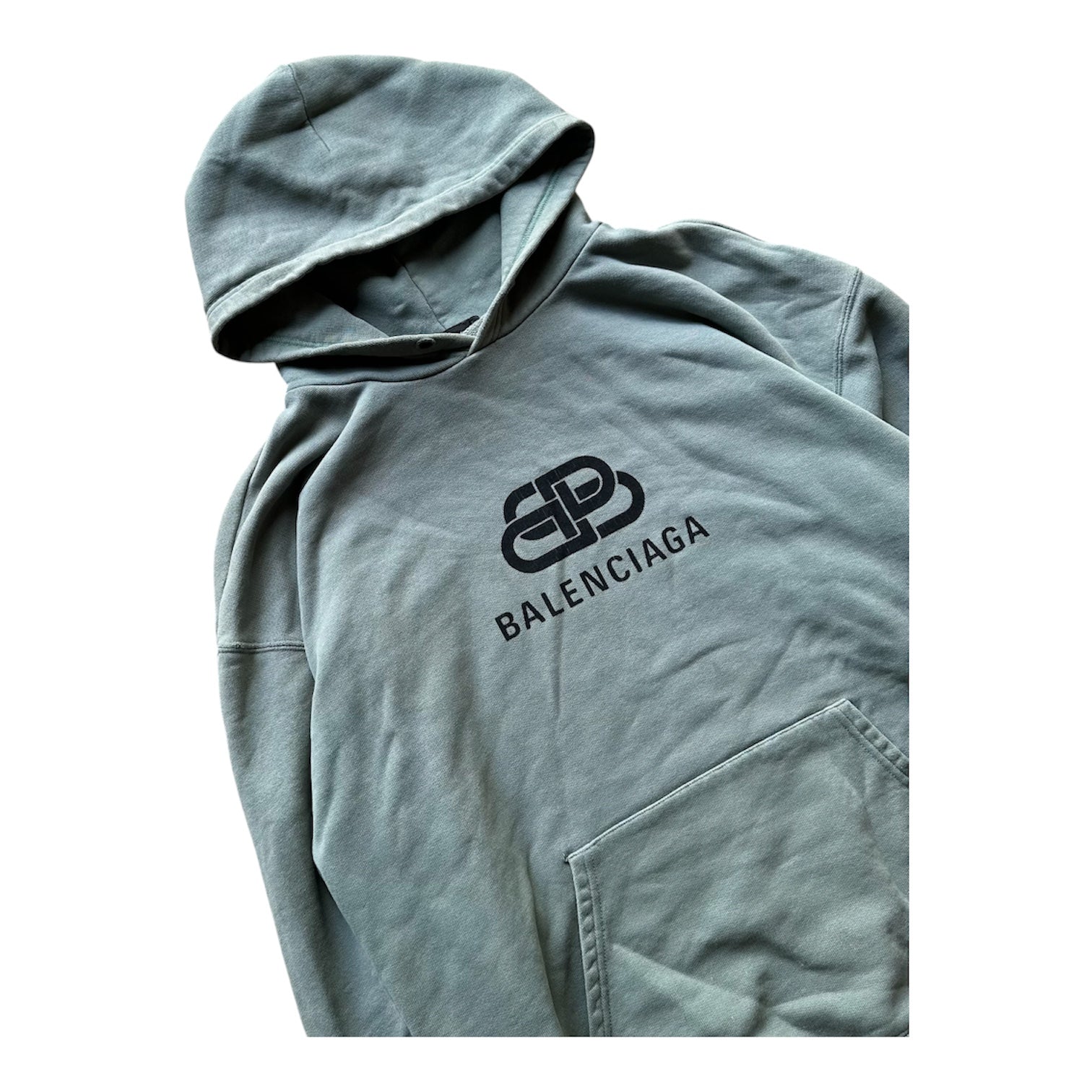 BALENCIAGA LOCKE BUCKLE LOGO HOODIE.