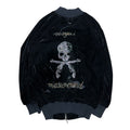 MASTERMIND X ROAR GUNS VELOUR RHINESTONE BOMBER JACKET.