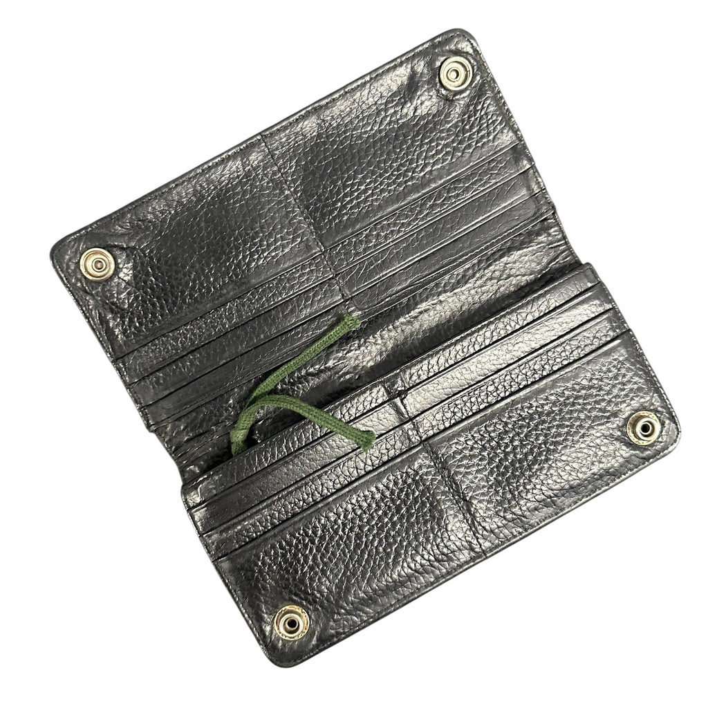 ROEN FULL LEATHER SKULL EMBROIDERED WALLET.