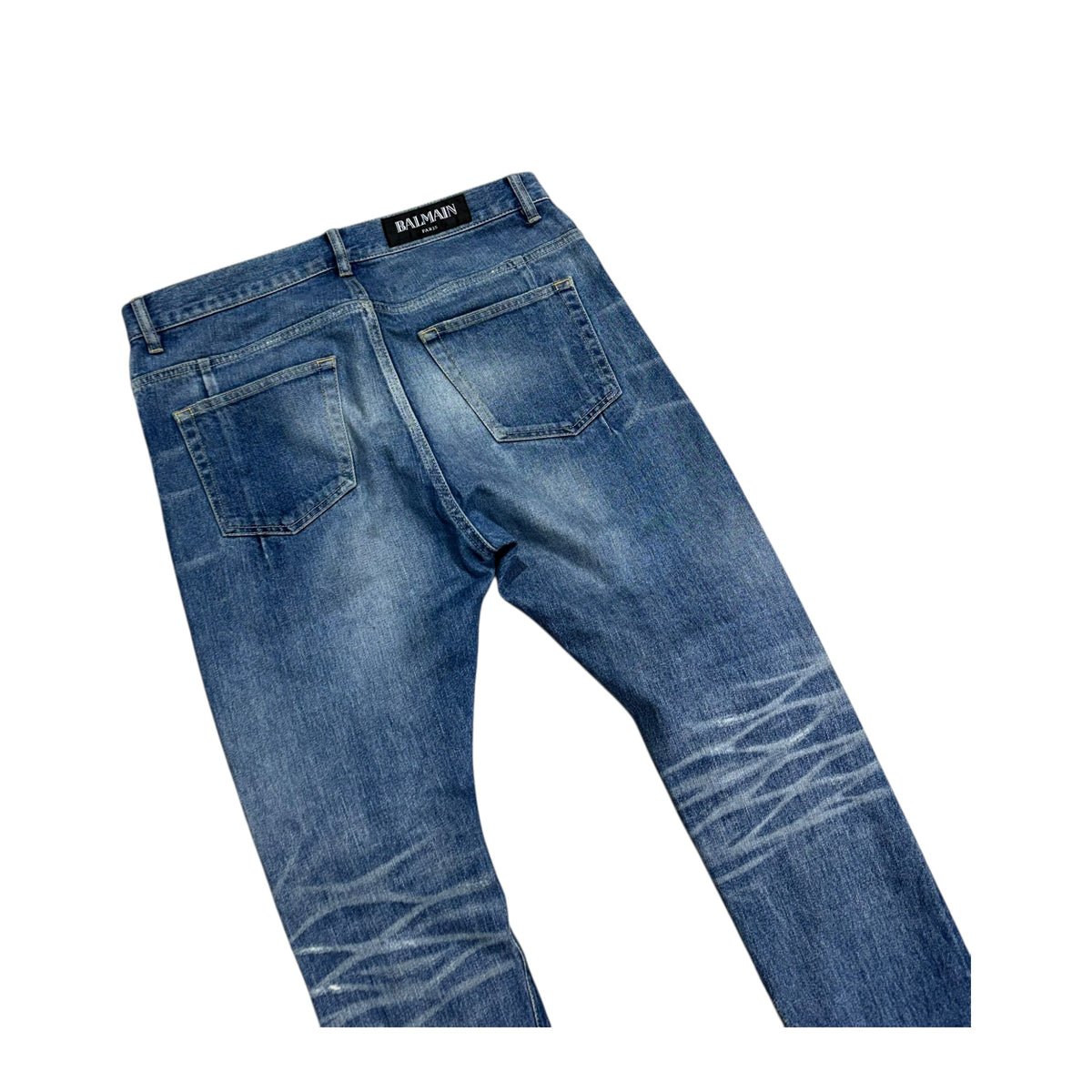 BALMAIN ZIPPER DENIM BLUE