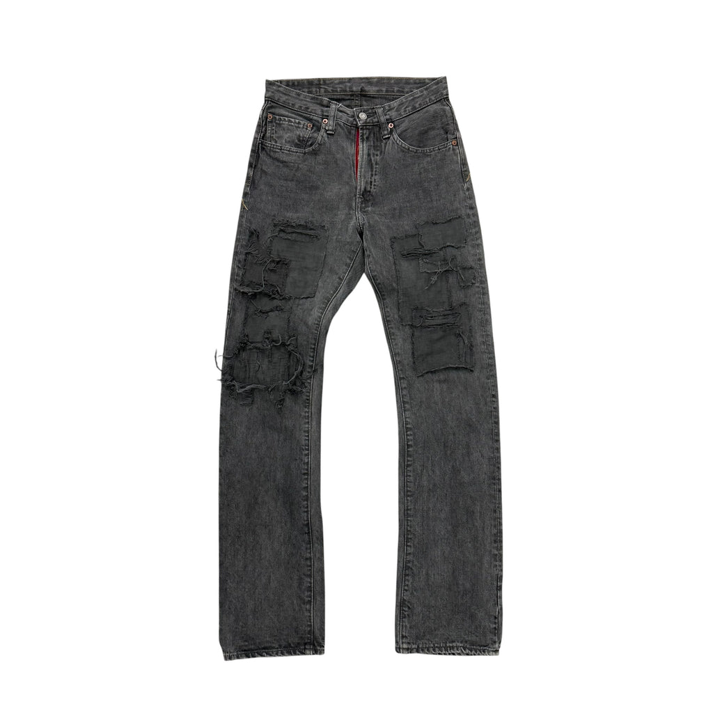 JOHNBULL DISTRESSED BLACK DENIM.