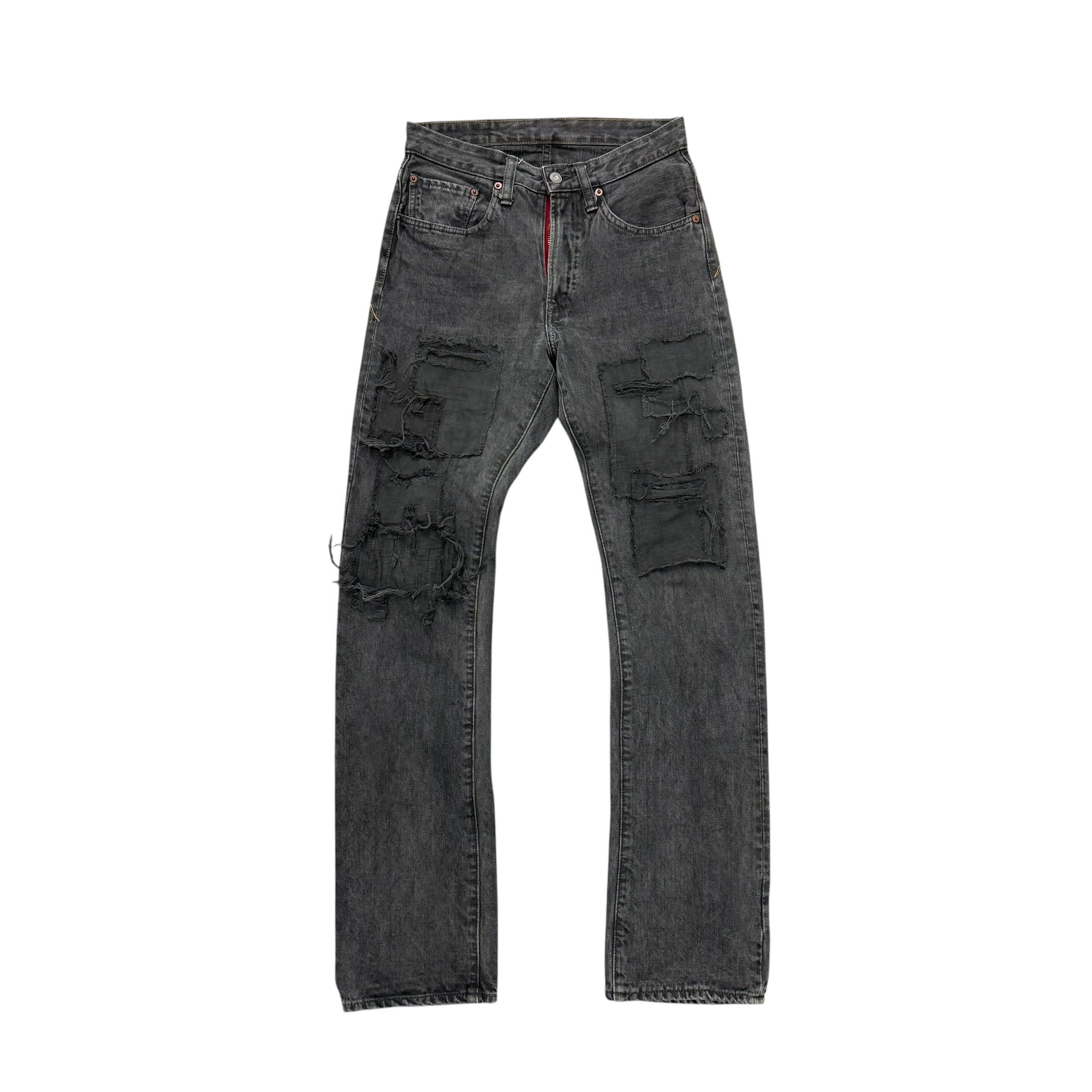 JOHNBULL DISTRESSED BLACK DENIM.