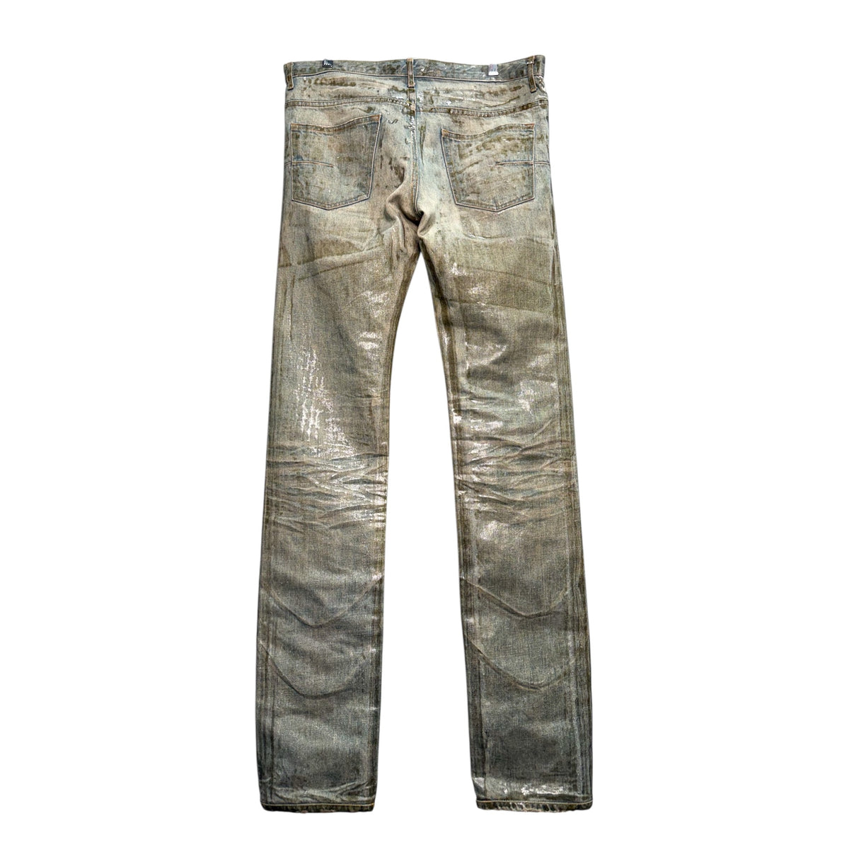DIOR SS04 “STRIP” WAXED BLEU CLAIRE DENIM.