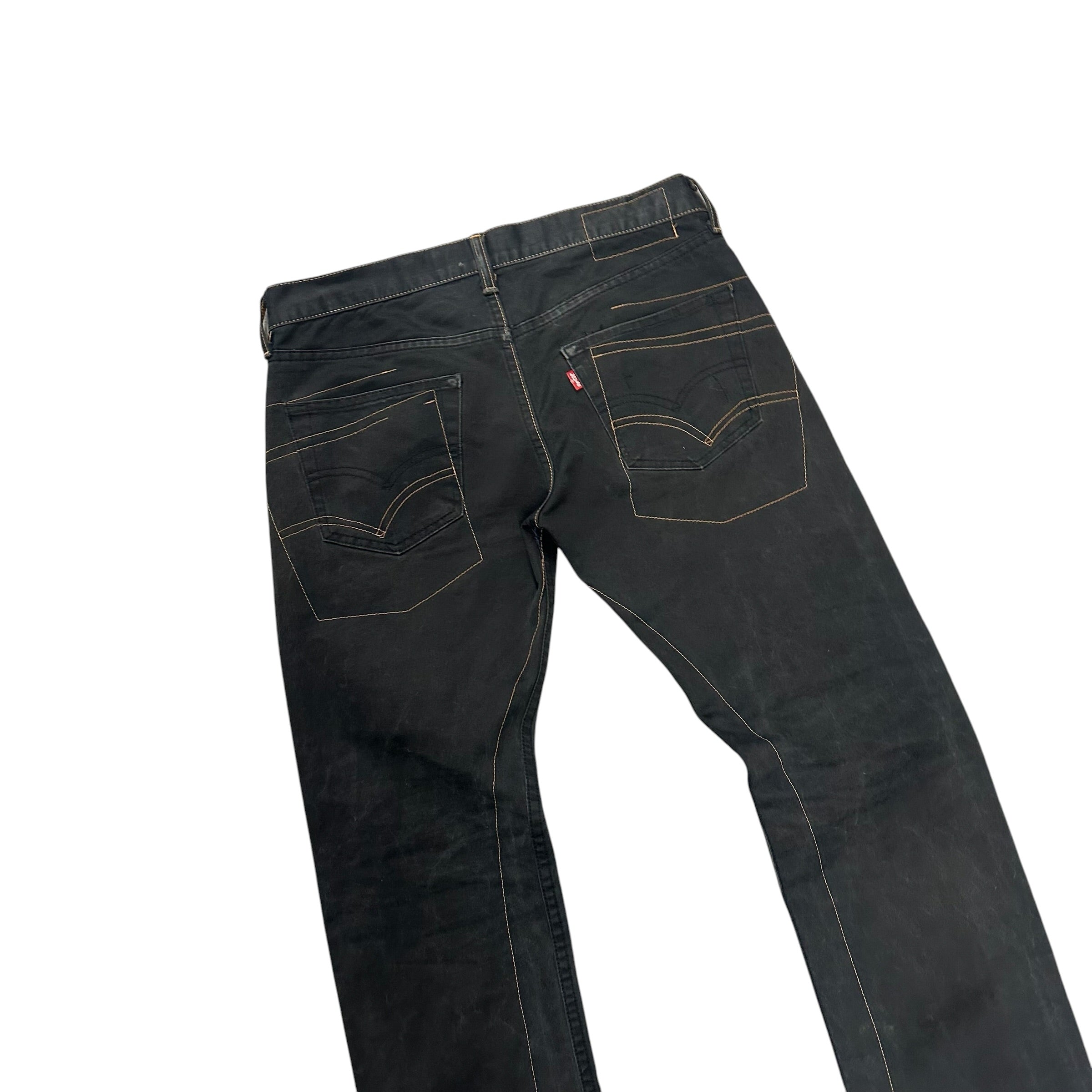 JUNYA INDIGO BLACK DENIM PANTS.