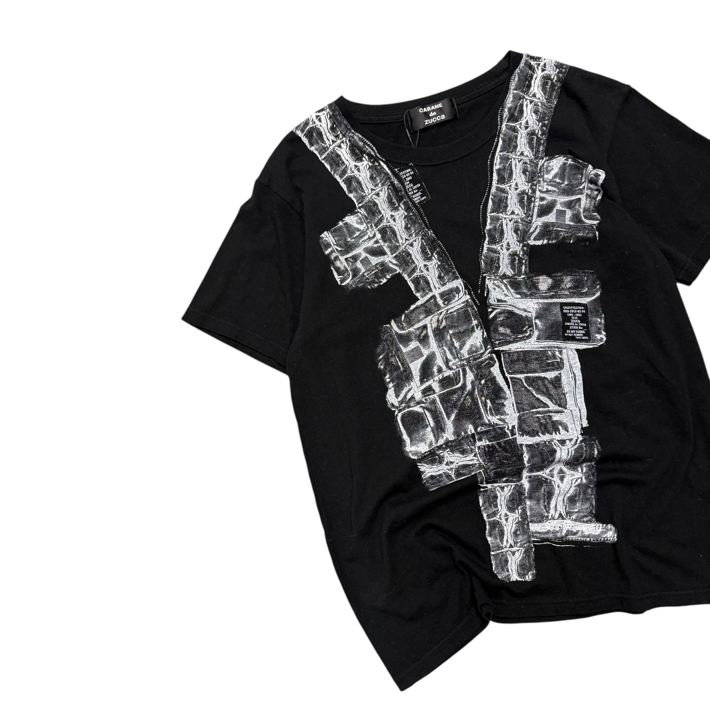 CABANE DE ZUCCA TROMPE L'OEIL ZIPPER SHIRT.