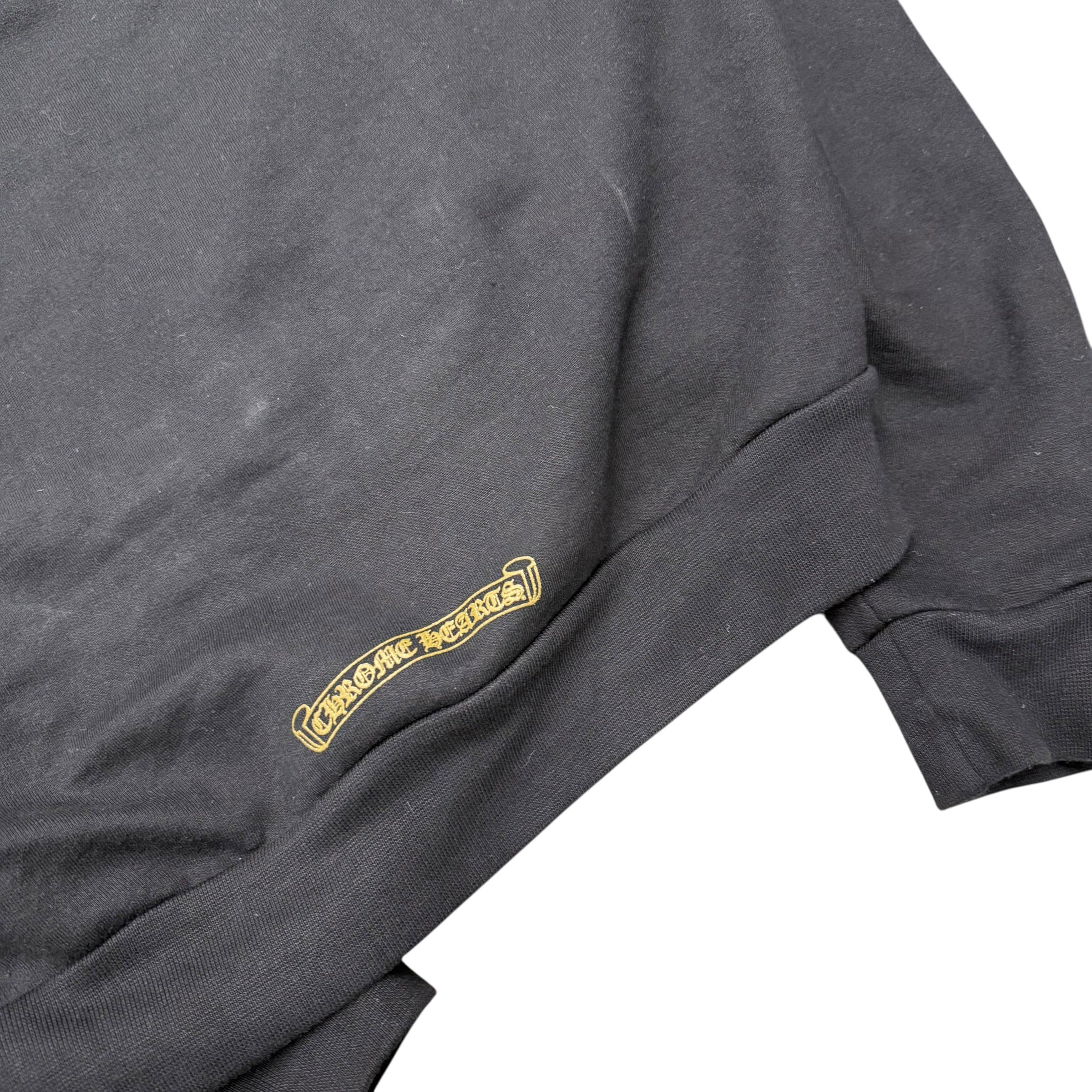 CHROME HEARTS ARMY GREEN OLIVE VERTICAL LOGO ZIP UP JACKET.
