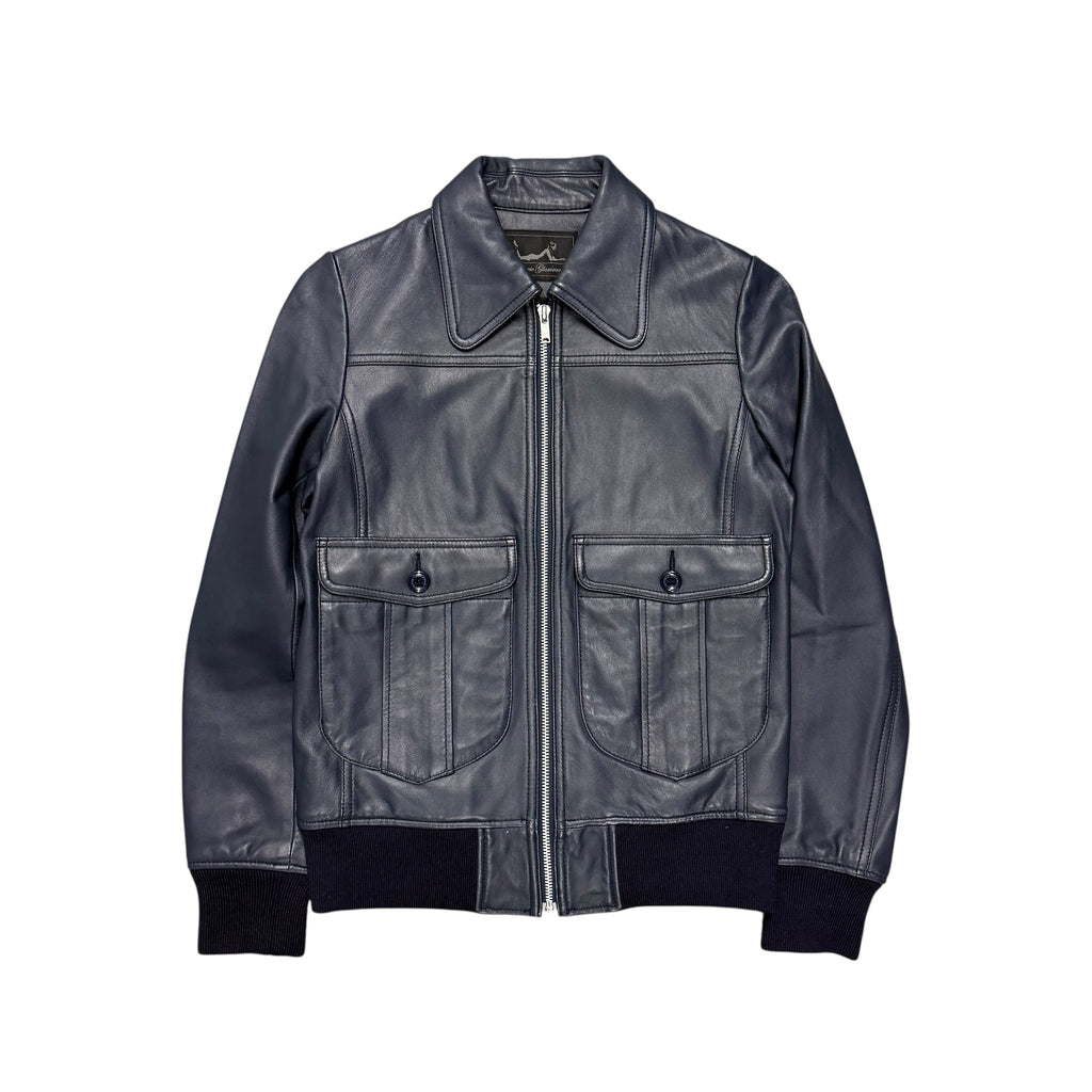 HYSTERIC GLAMOUR LEATHER ZIP UP JACKET.
