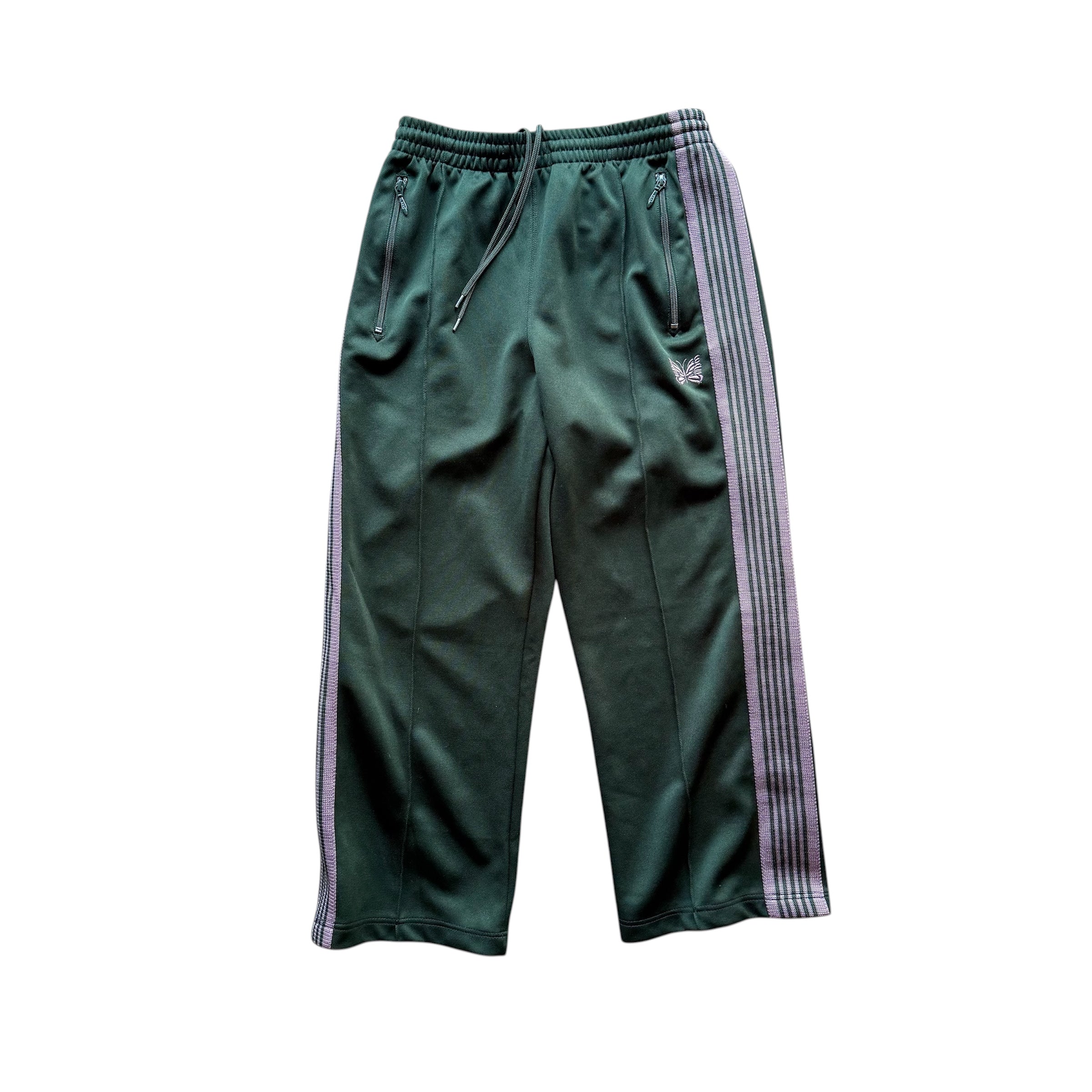GREEN NEEDLES TRACK PANTS.