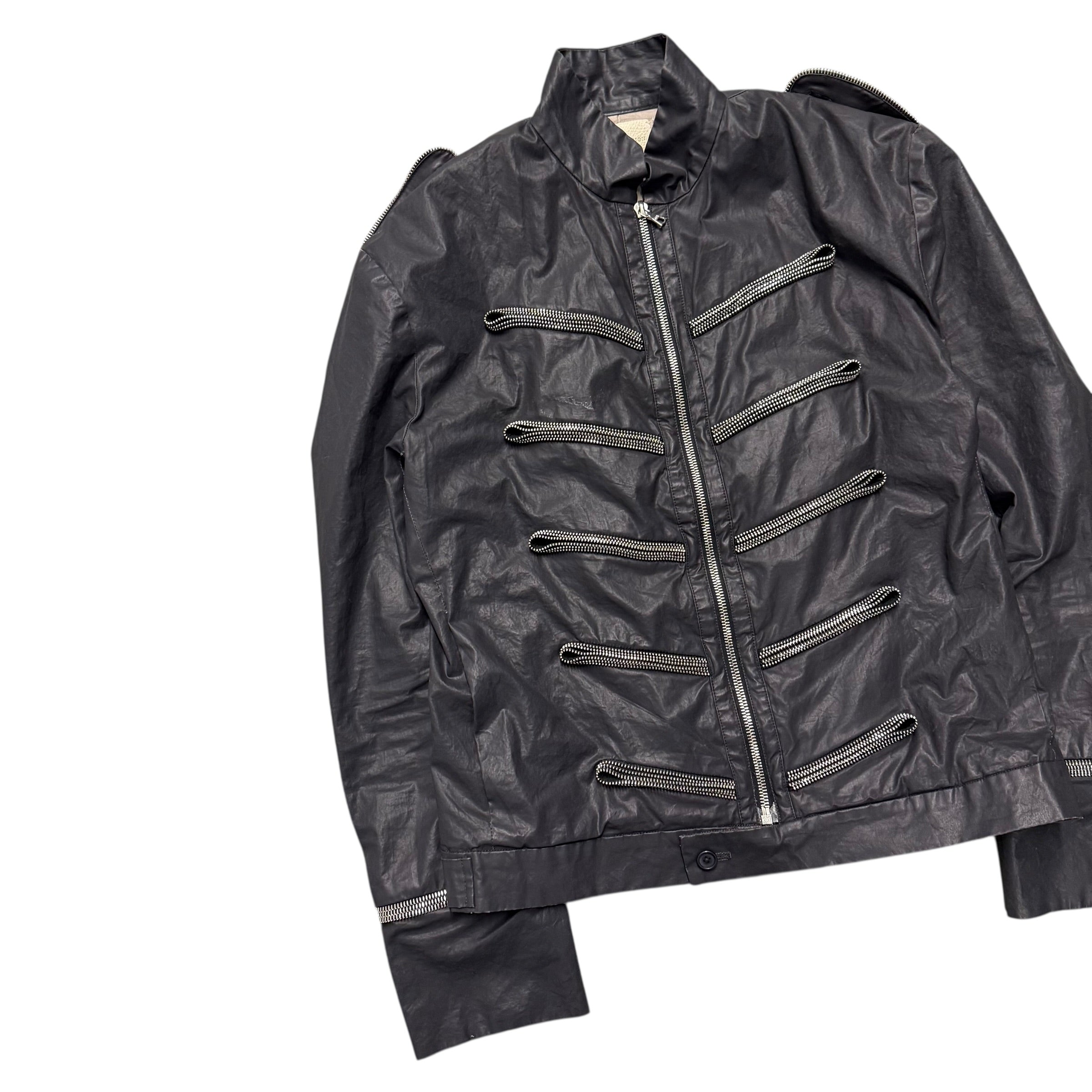 VINTAGE BLACK NAPOLEON ZIP UP JACKET