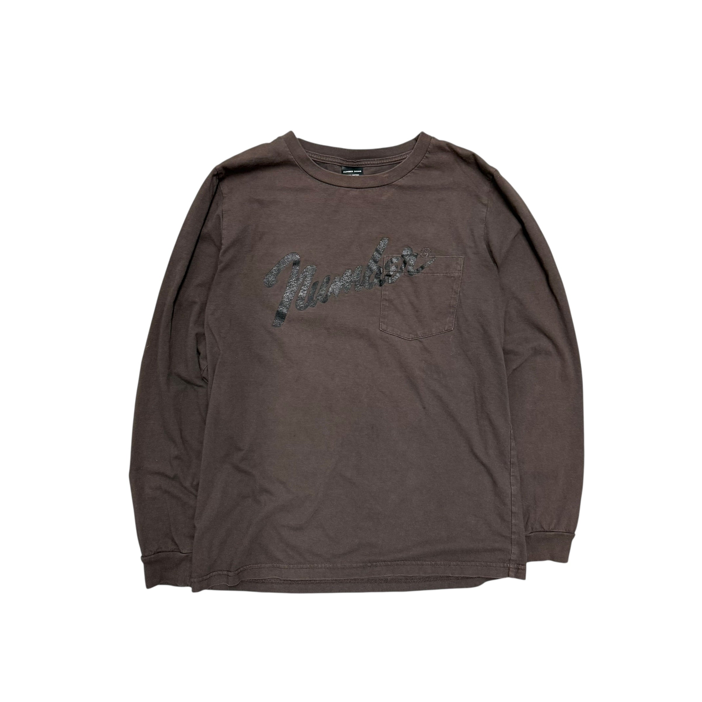 NUMBER (N)INE BROWN POCKET TEE.