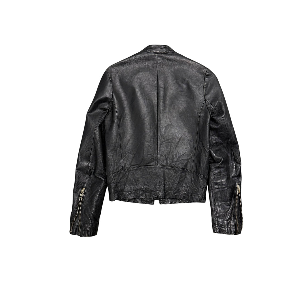 VINTAGE 3-ZIP LEATHER JACKET.