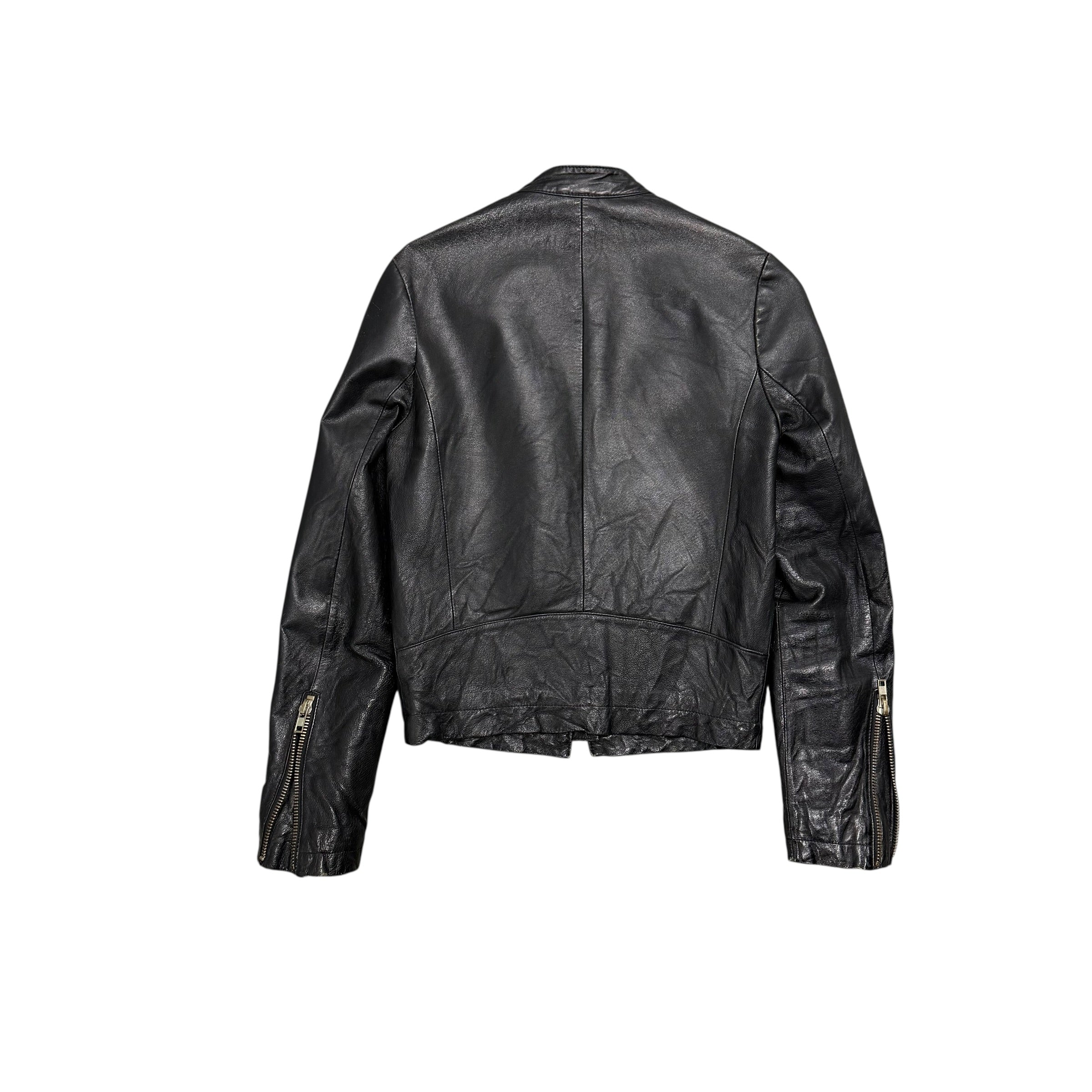 VINTAGE 3-ZIP LEATHER JACKET.
