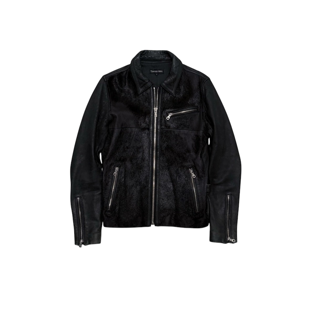 YASUYUKI ISHII BLACK LAMB SKIN JACKET.