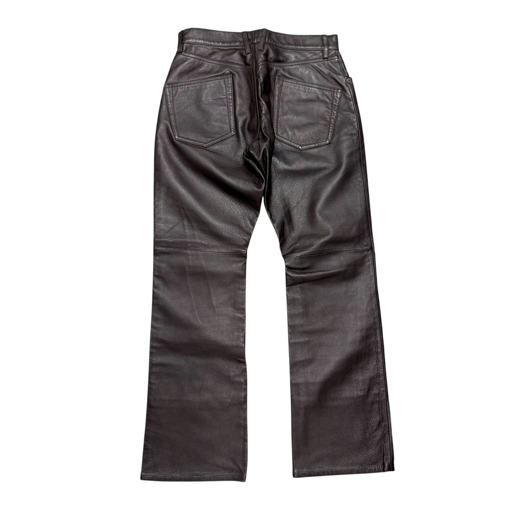 PPFM BROWN LEATHER PANTS.