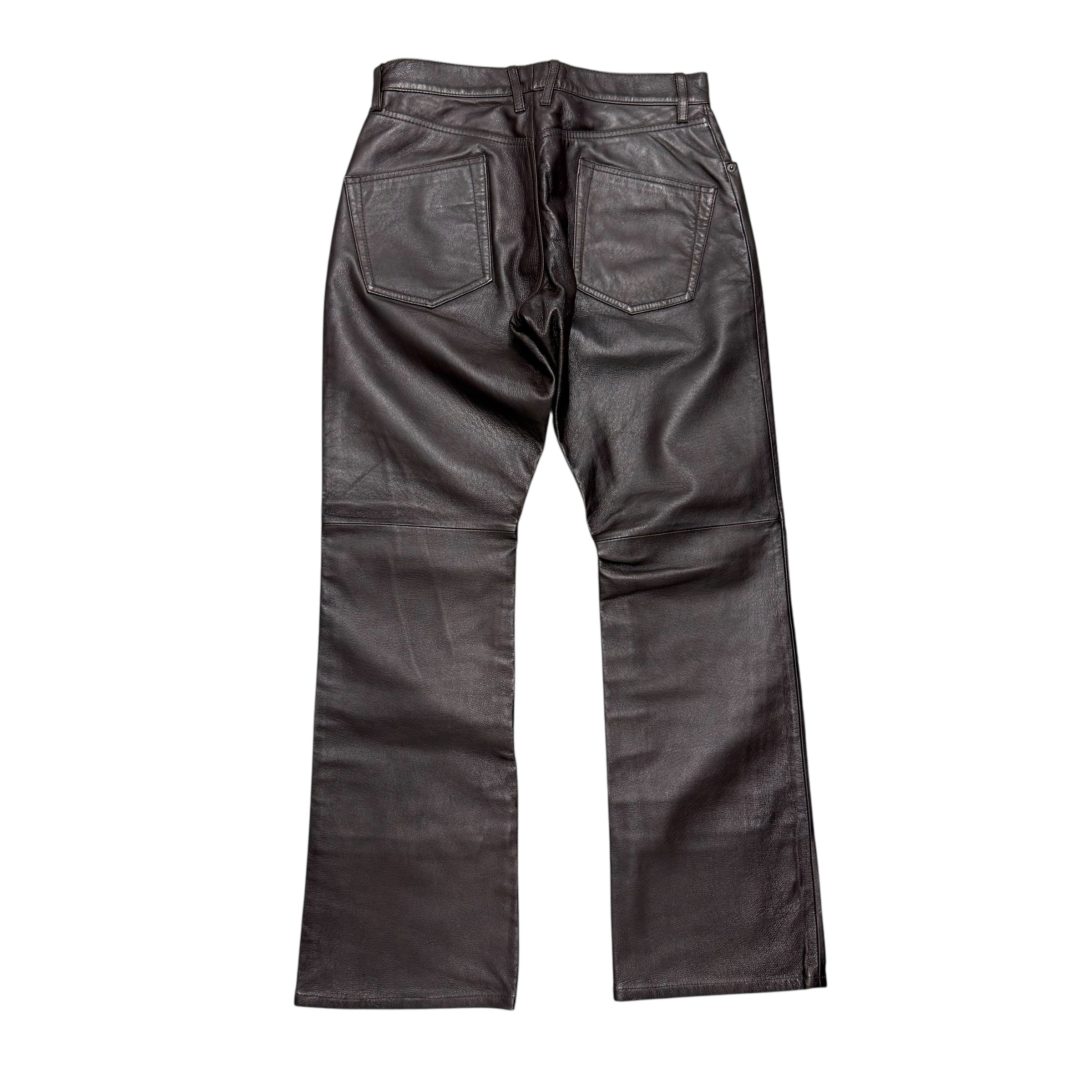 PPFM BROWN LEATHER PANTS.