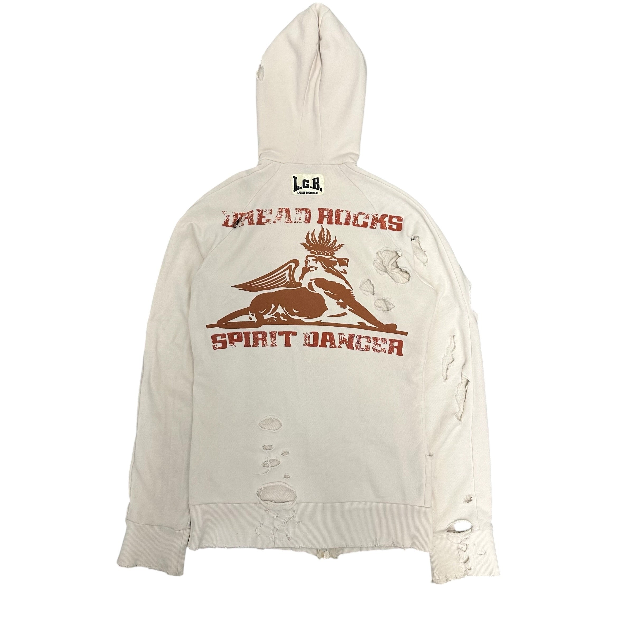 WHITE LGB BOXER ZIP UP JACKET.