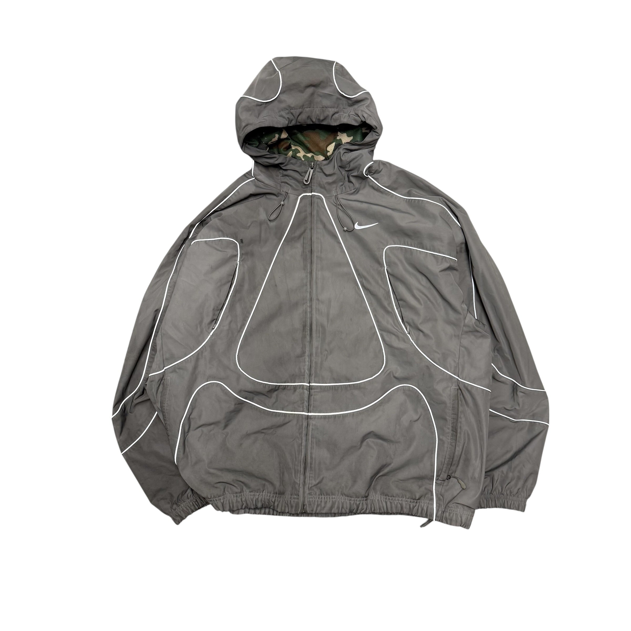 NIKE X CORTEIZ GRAY WINDBREAKER JACKET.