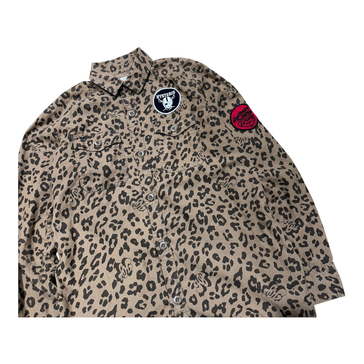 HYSTERIC GLAMOUR CHEETAH PRINT PATCH BUTTON UP.