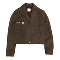 CELINE BROWN CROPPED CALVARY JACKET.