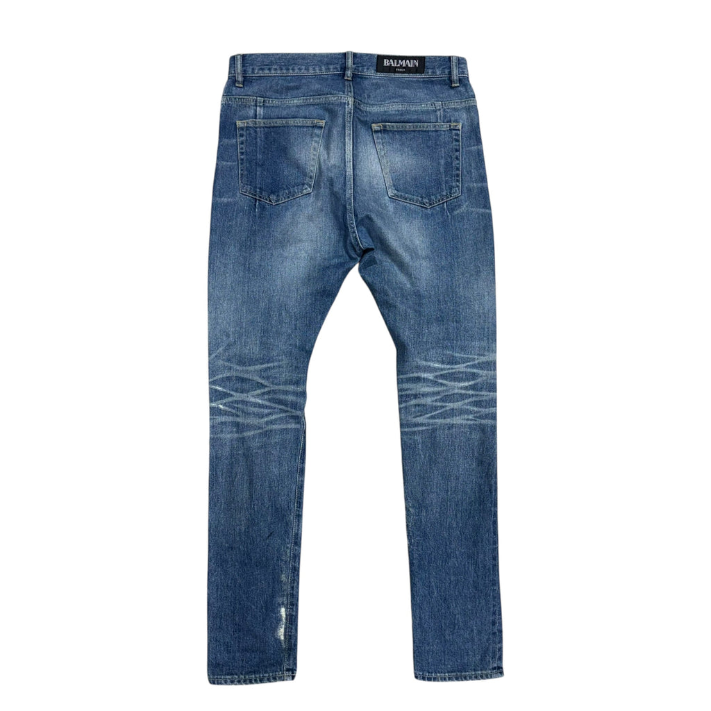 BALMAIN ZIPPER DENIM BLUE