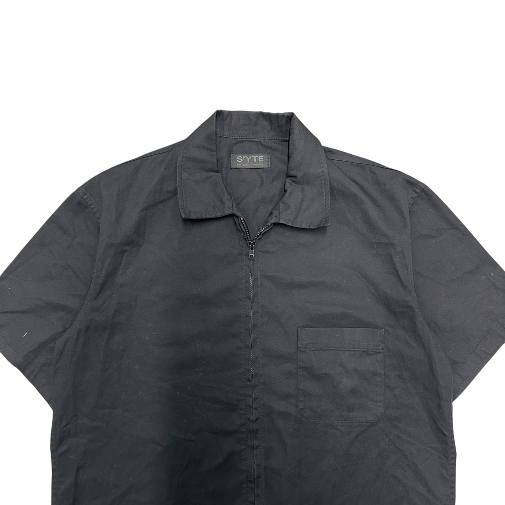 YOHJI YAMAMOTO SYTE BLACK SHORTSLEEVE ZIPUP.