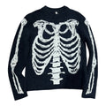 SAINT LAURENT PARIS SKELETON WOOL-KNIT SWEATER.