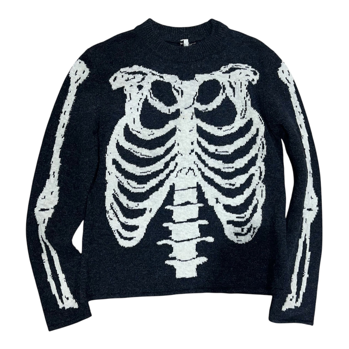 SAINT LAURENT PARIS SKELETON WOOL-KNIT SWEATER.