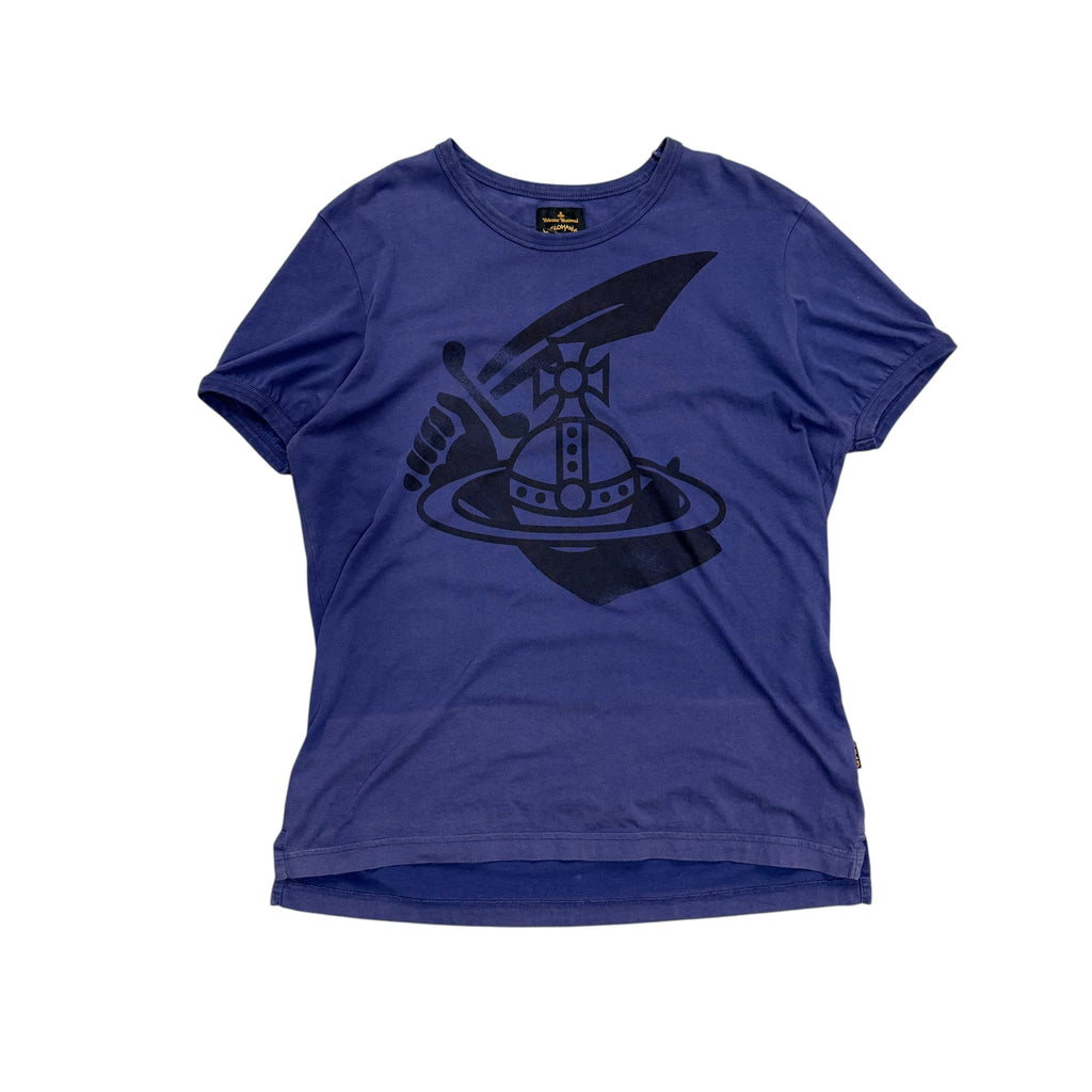VIVIENNE WESTWOOD BLUE LOGO SHIRT.
